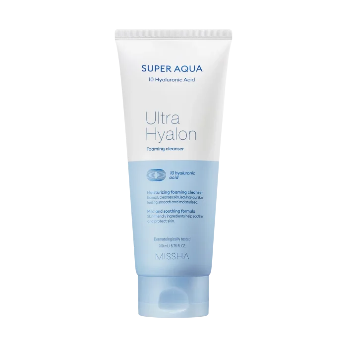 Missha Super Aqua Ultra Hyalron Foaming Cleanser | Happymetime